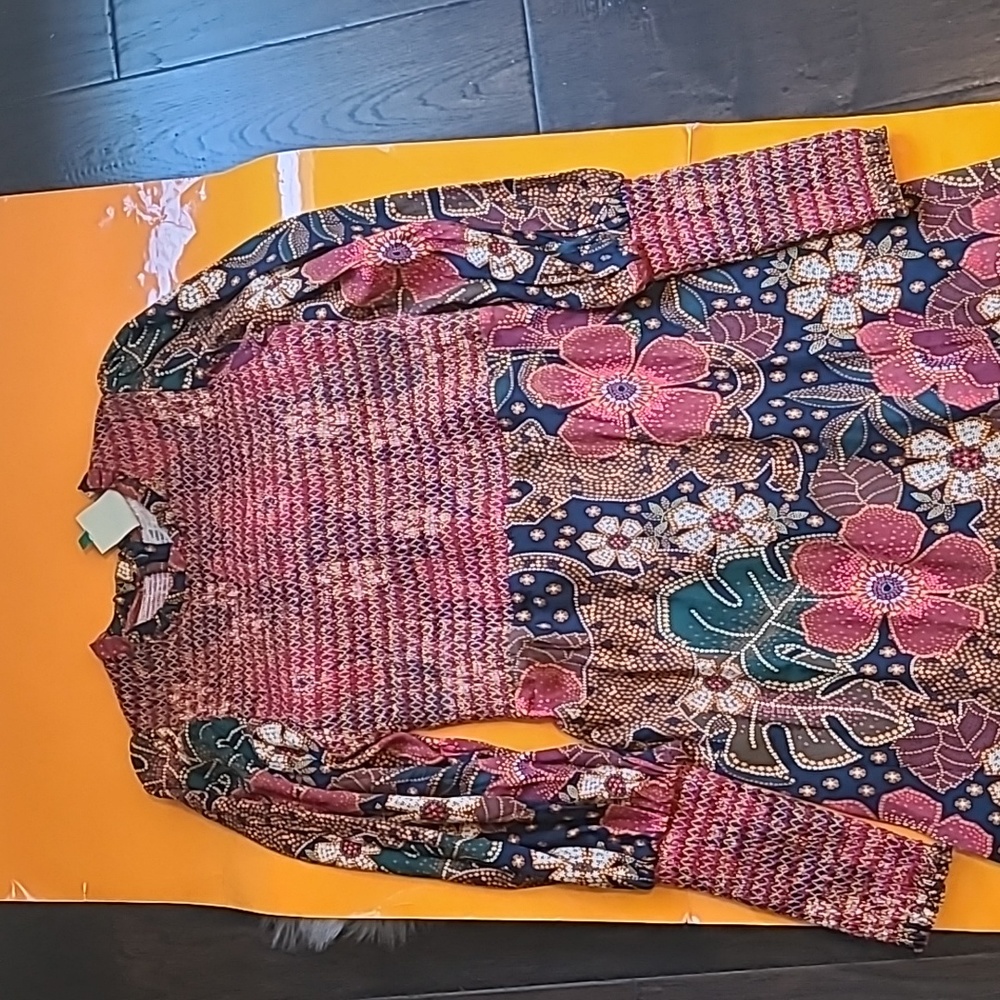 Nwot! Farm Rio flowered leopard long sleeve dress. - Picture 7 of 14